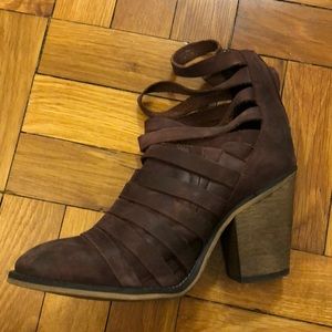 Free People Leather Eggplant colored booties